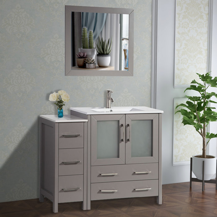 Karson 42" Single Bathroom Vanity Set with Mirror & Reviews Joss & Main